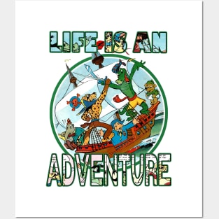 Cute Pirate Animals Life is an Adventure Tee Posters and Art